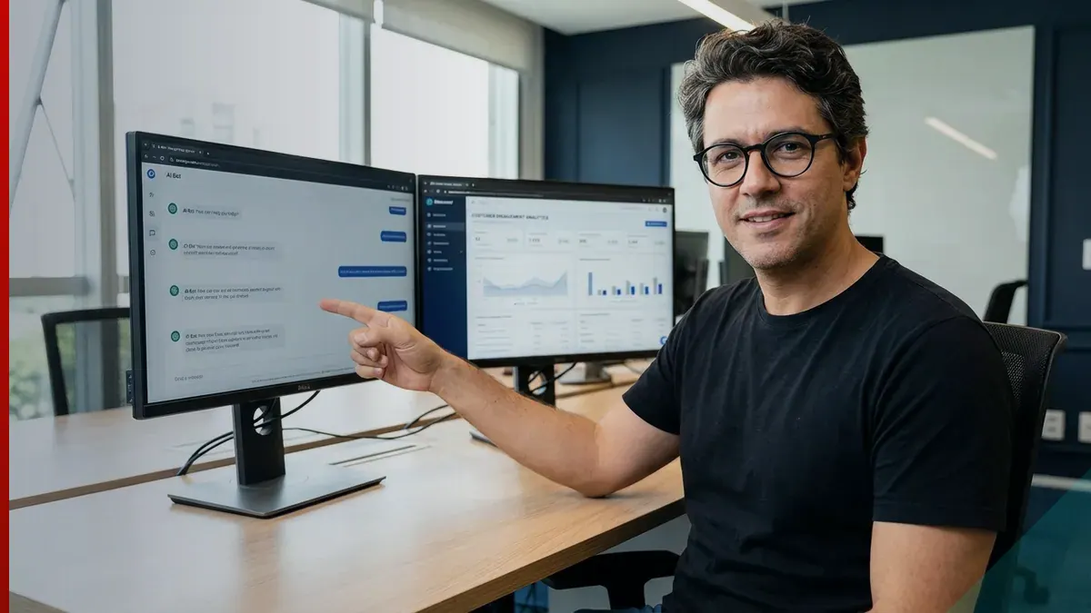 Profissional organizando automações de marketing e atendimento