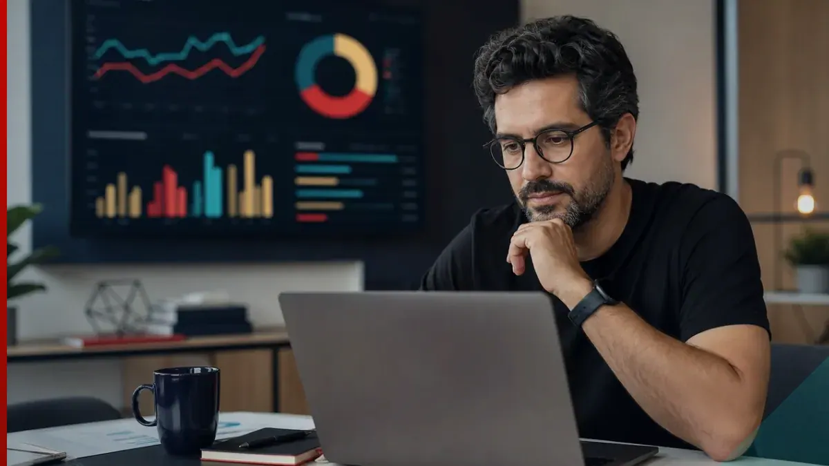 Profissional transformando dados de marketing em decisões de negócio